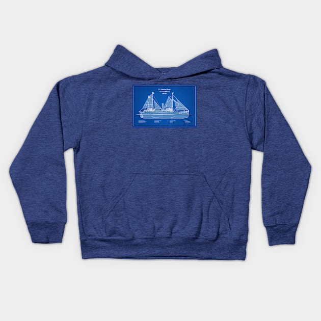 Columbine Lighthouse Tender United States Coast Guard - ABD Kids Hoodie by SPJE Illustration Photography